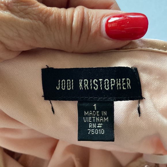 🚨PRICE DROP🚨 Jodi Kristopher Blush Sequined Cocktail Dress Size 1 EUC - Picture 5 of 7